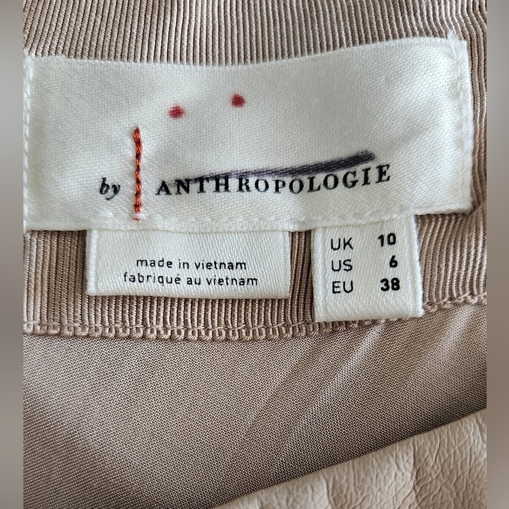 By Anthropologie Faux Leather One-Shoulder Asymmetrical Midi Dress - Picture 7 of 7